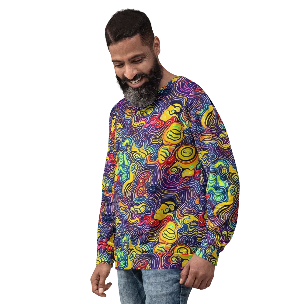 Indigo Frenzy on Sweatshirt — Left Front