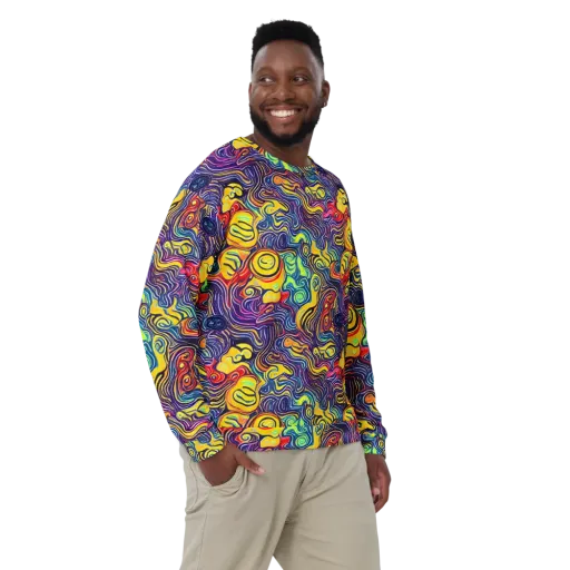 Indigo Frenzy on a Sweatshirt