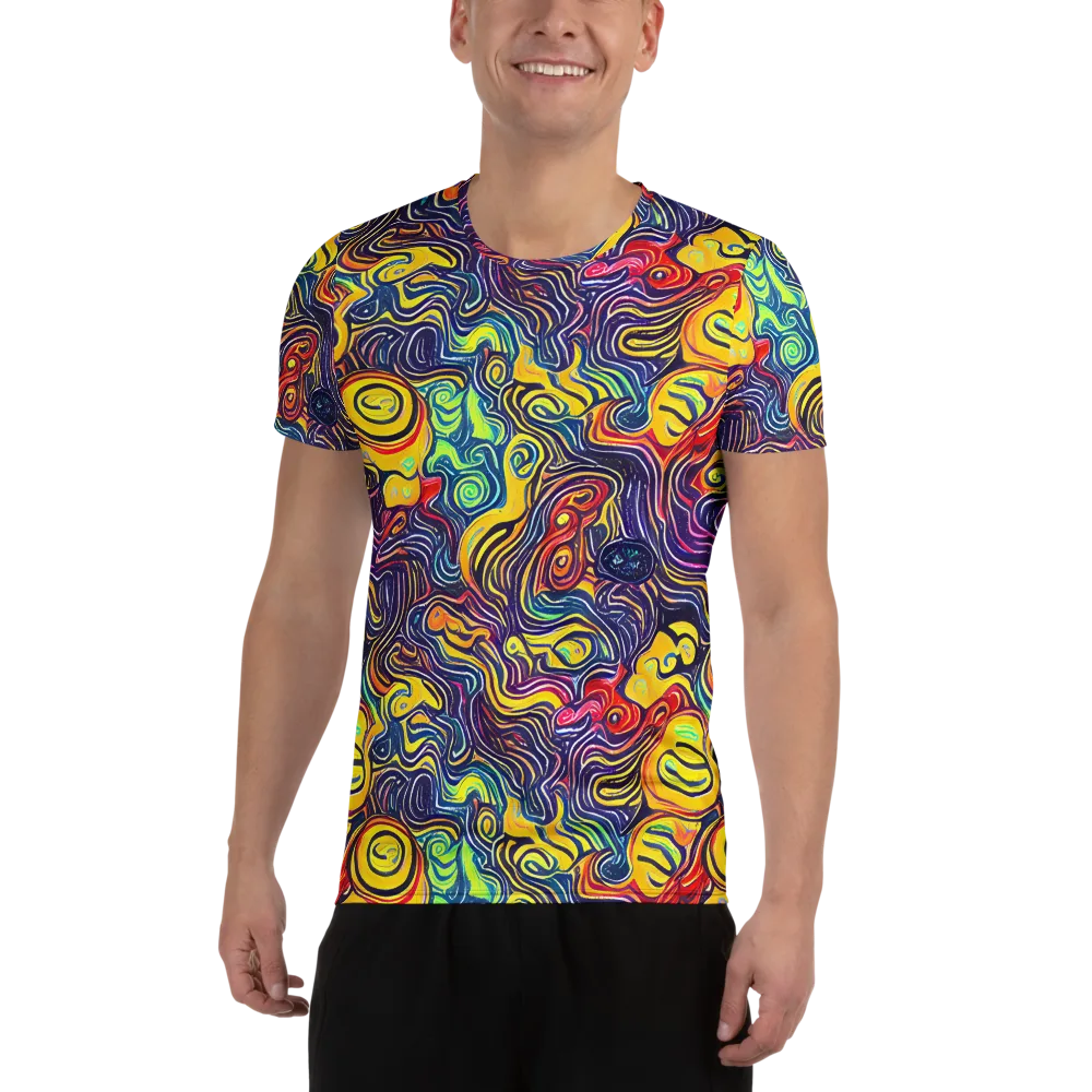 Indigo Frenzy on Men's Athletic T-Shirt — Front