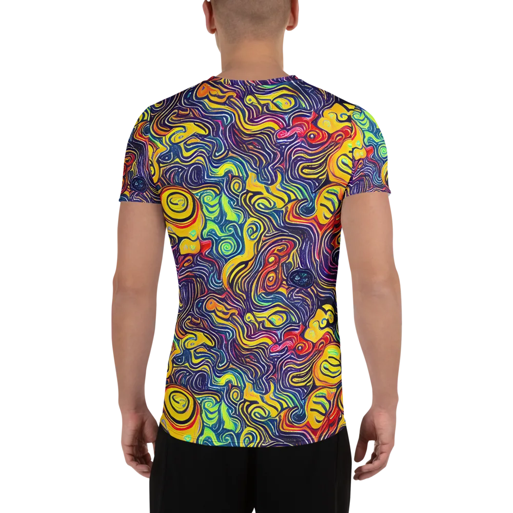 Indigo Frenzy on Men's Athletic T-Shirt — Back