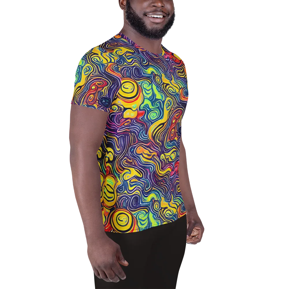Indigo Frenzy on Men's Athletic T-Shirt — Right