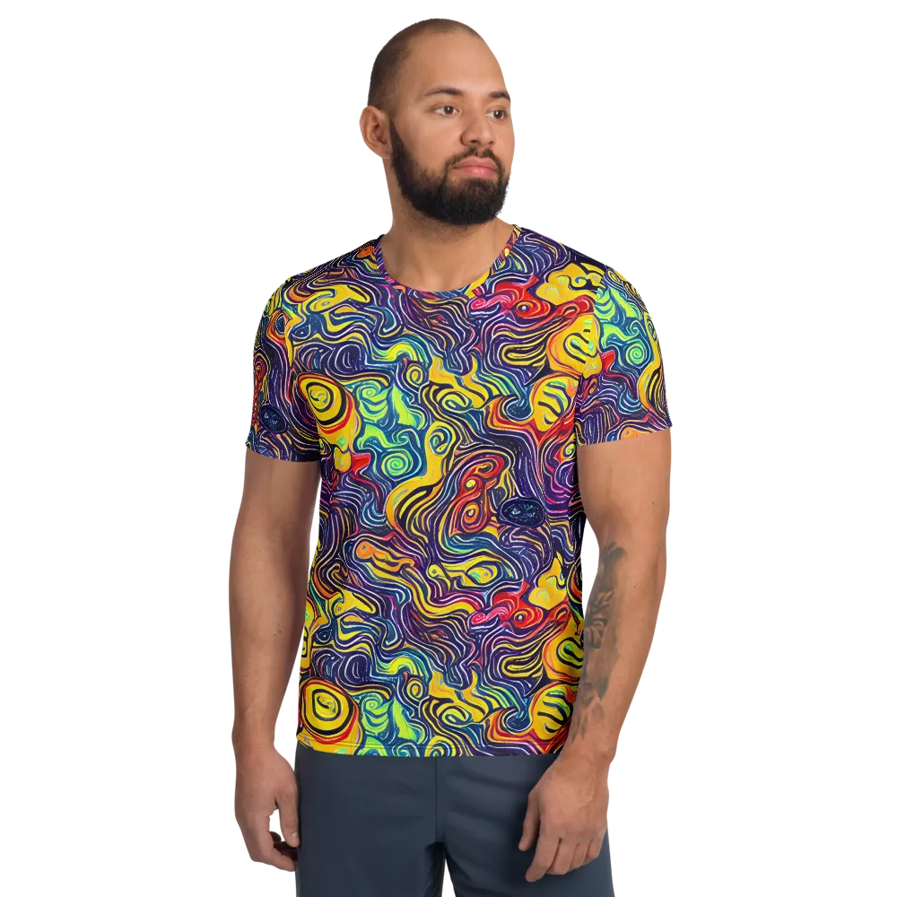 Indigo Frenzy on Men's Athletic T-Shirt — Front