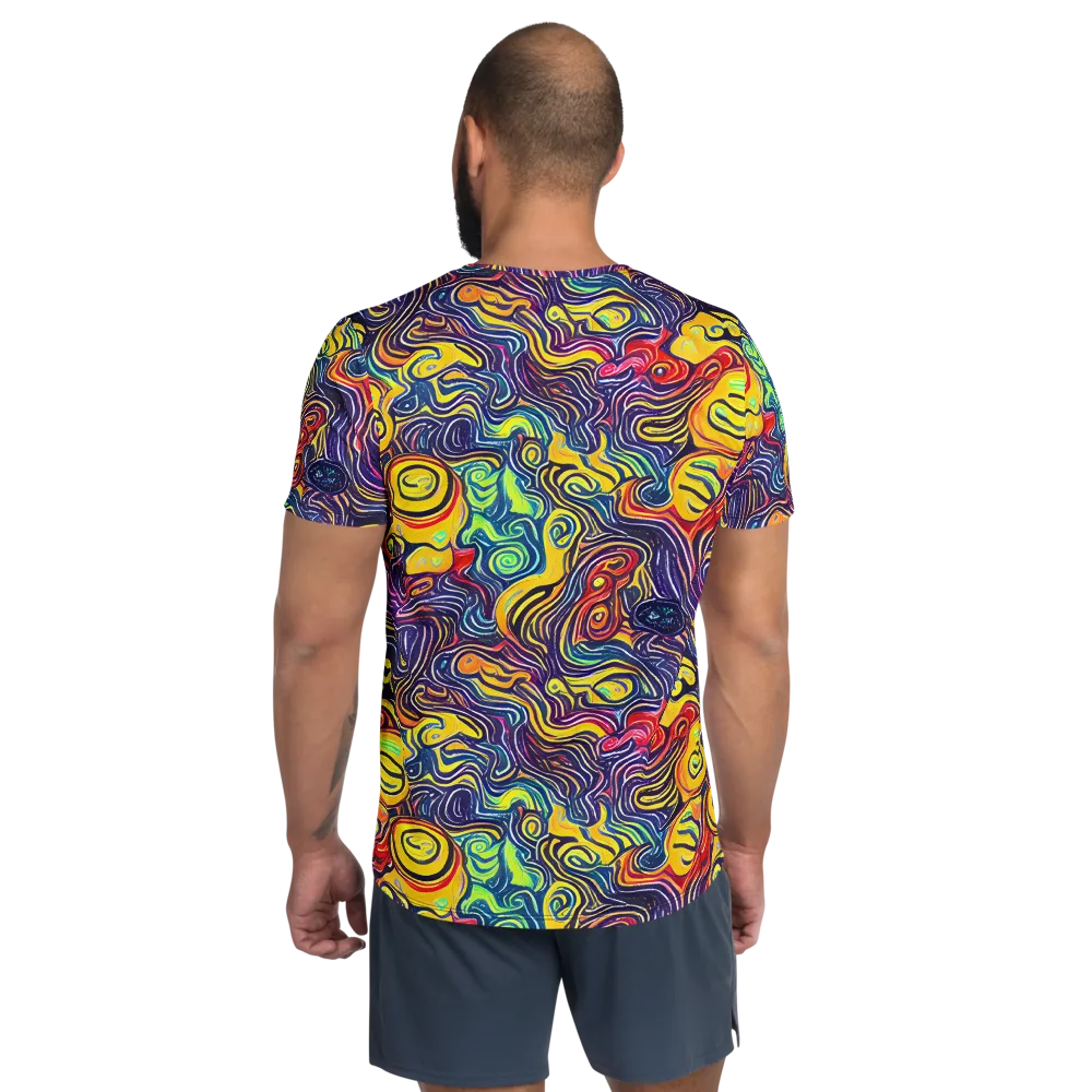 Indigo Frenzy on Men's Athletic T-Shirt — Back