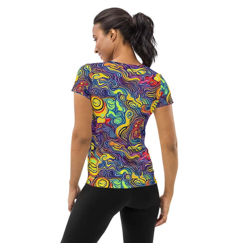 Indigo Frenzy on Women's Athletic T-Shirt — Back