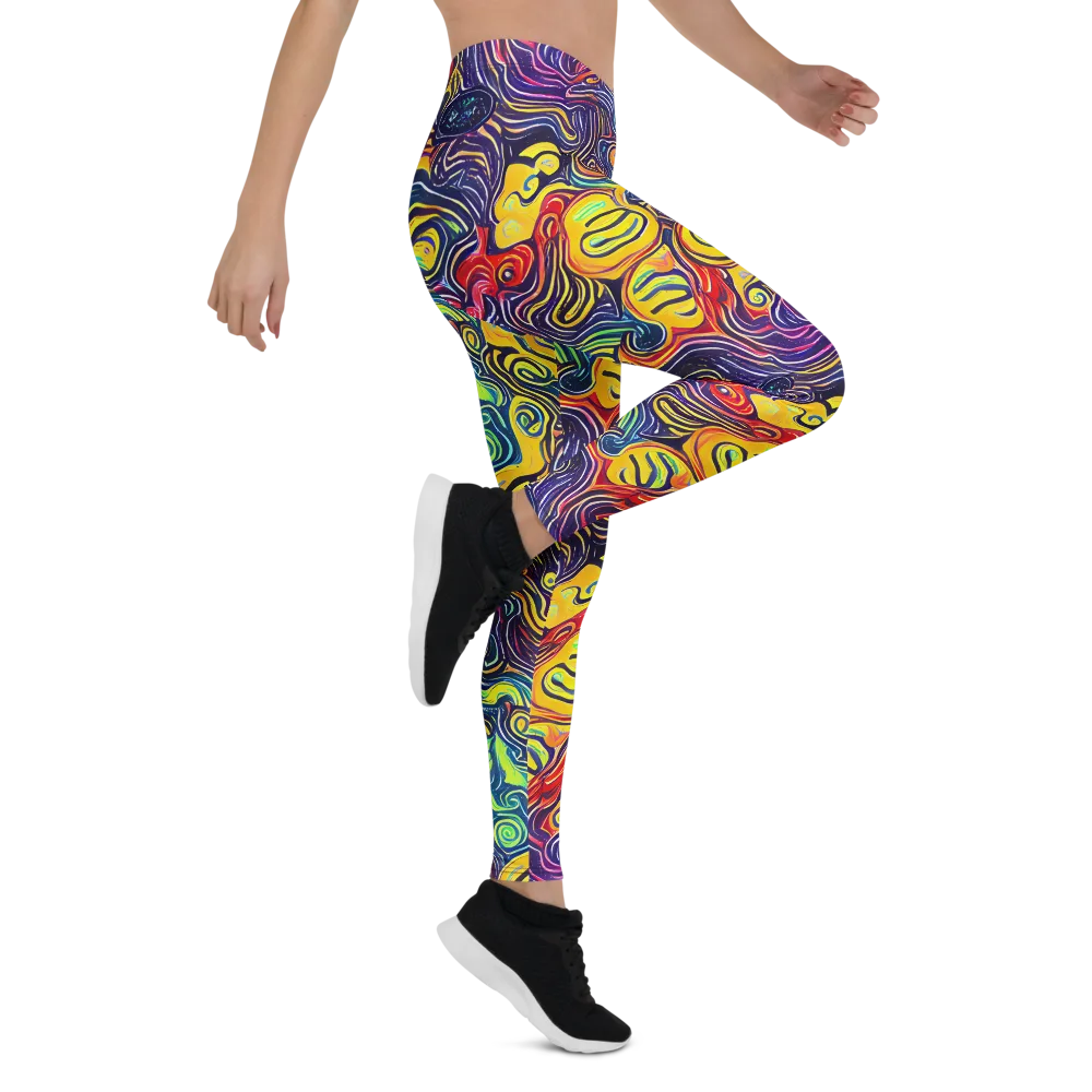 Indigo Frenzy on Leggings — Right