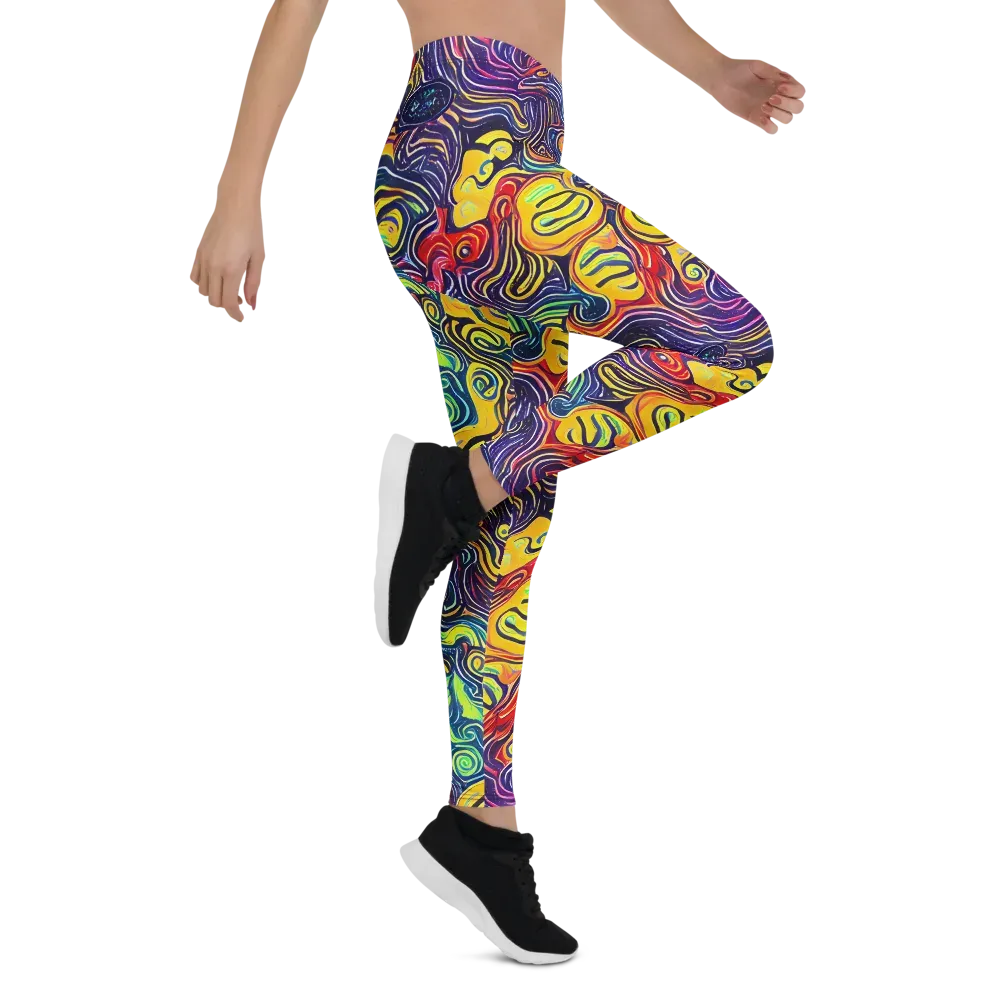 Indigo Frenzy on Leggings — Right