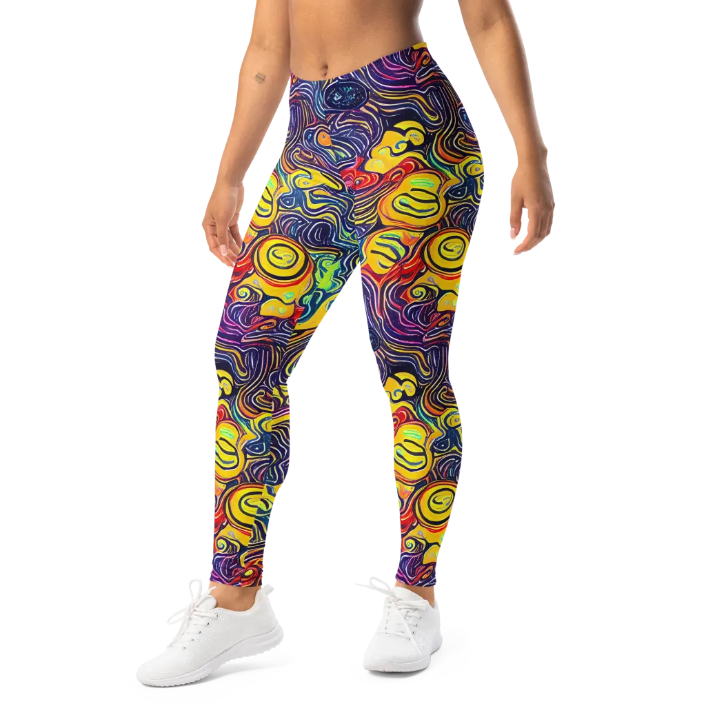 Indigo Frenzy on Leggings — Left Front
