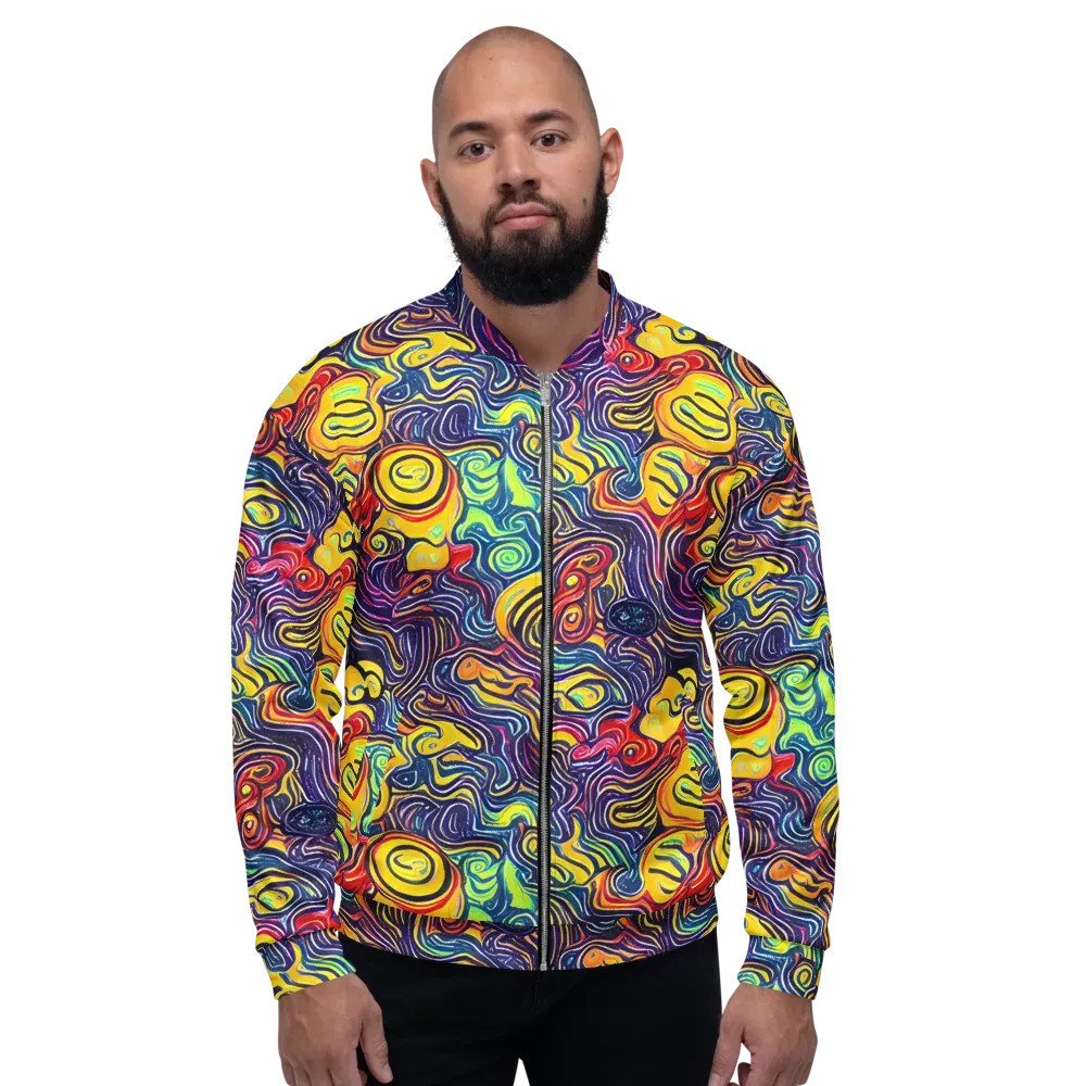 Indigo Frenzy on Bomber Jacket — Front