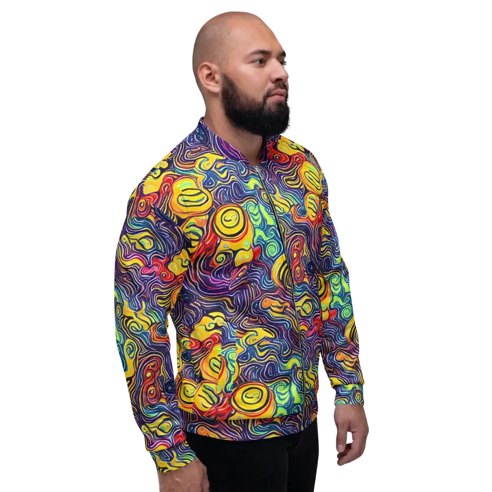 Indigo Frenzy on Bomber Jacket — Right