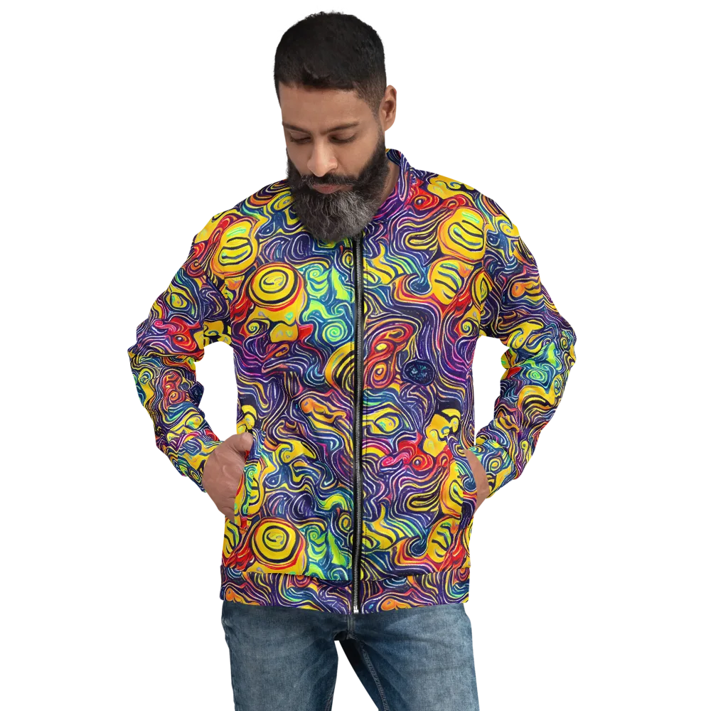 Indigo Frenzy on Bomber Jacket — Front
