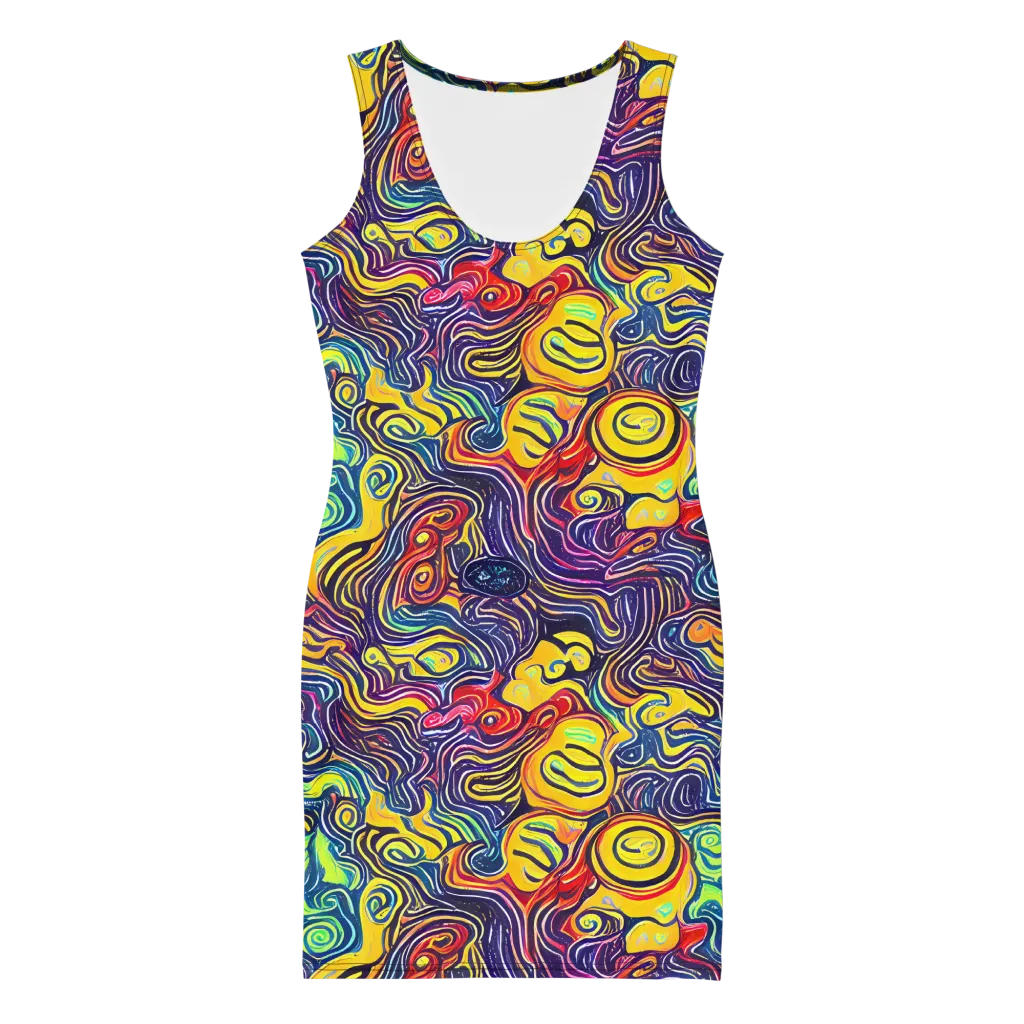 Indigo Frenzy on Bodycon Dress — Front