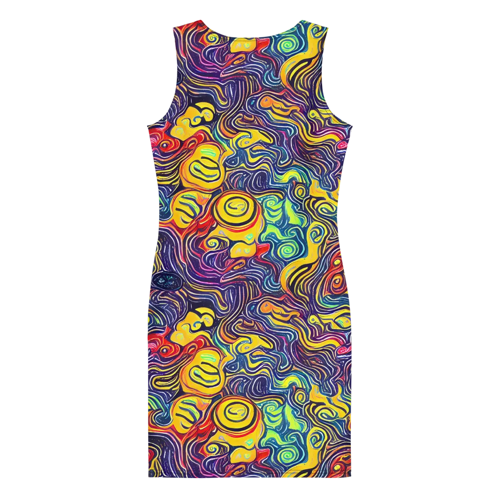Indigo Frenzy on Bodycon Dress — Back