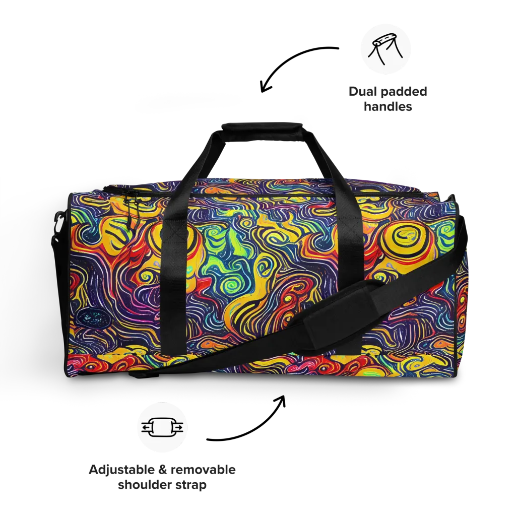 Indigo Frenzy on Duffle Bag — Front