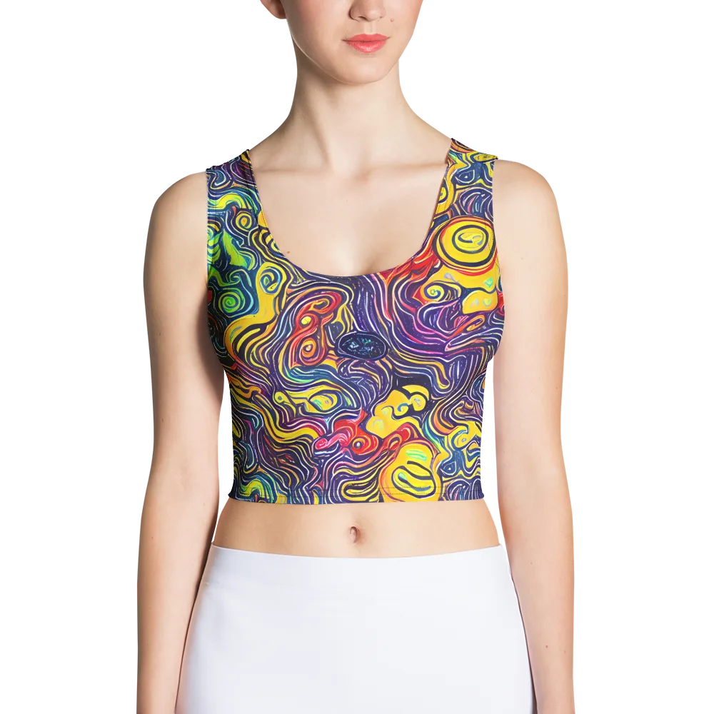 Indigo Frenzy on Crop Top — Front