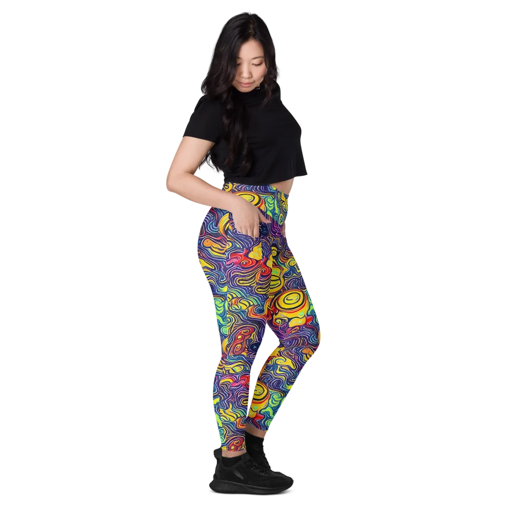 Indigo Frenzy on Leggings with Pockets — Right