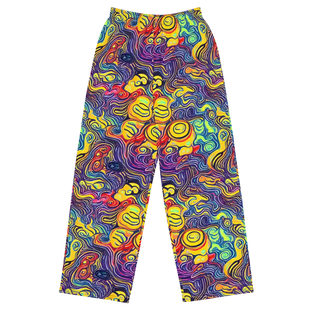 Indigo Frenzy on Wide-Leg Pants — Front