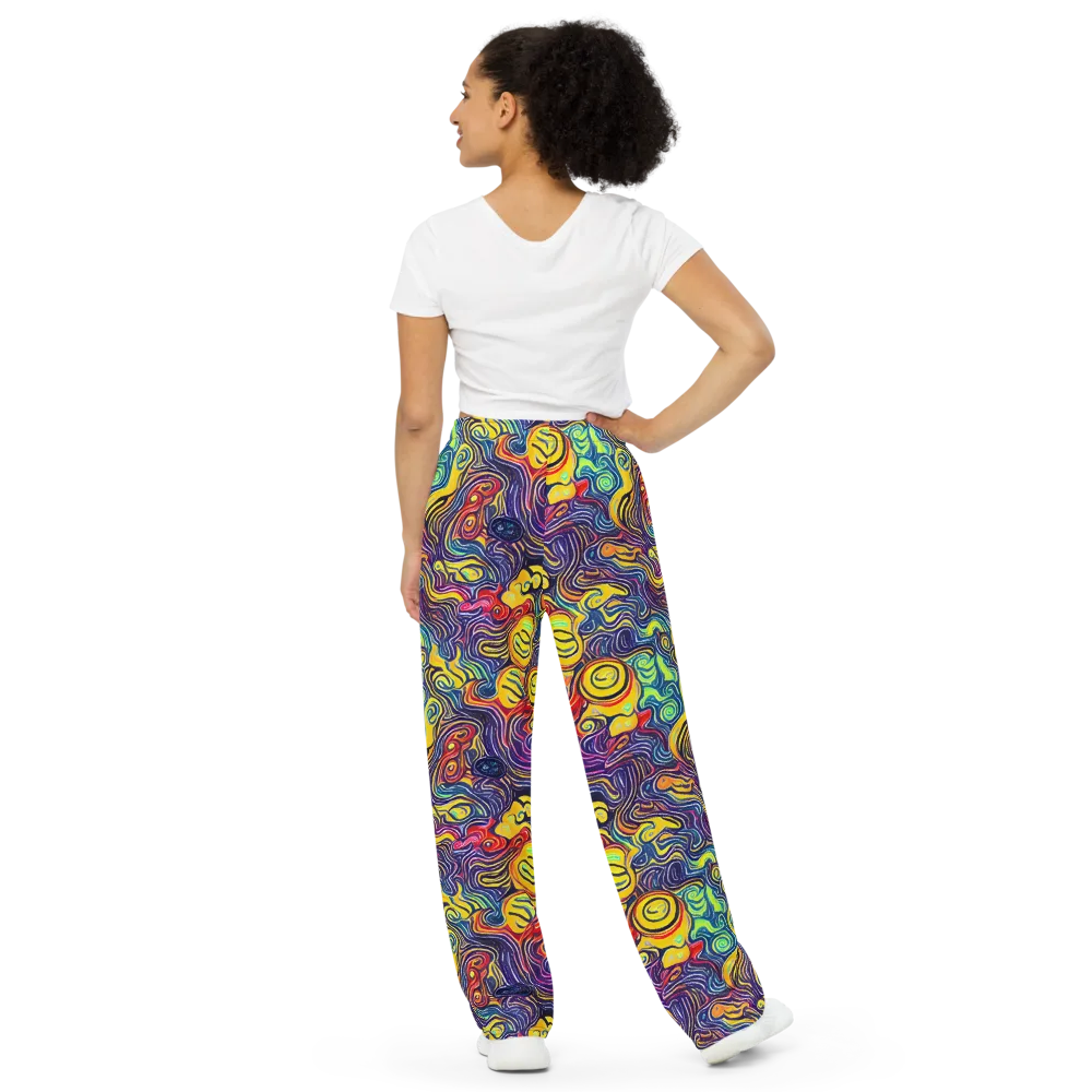 Indigo Frenzy on Wide-Leg Pants — Back