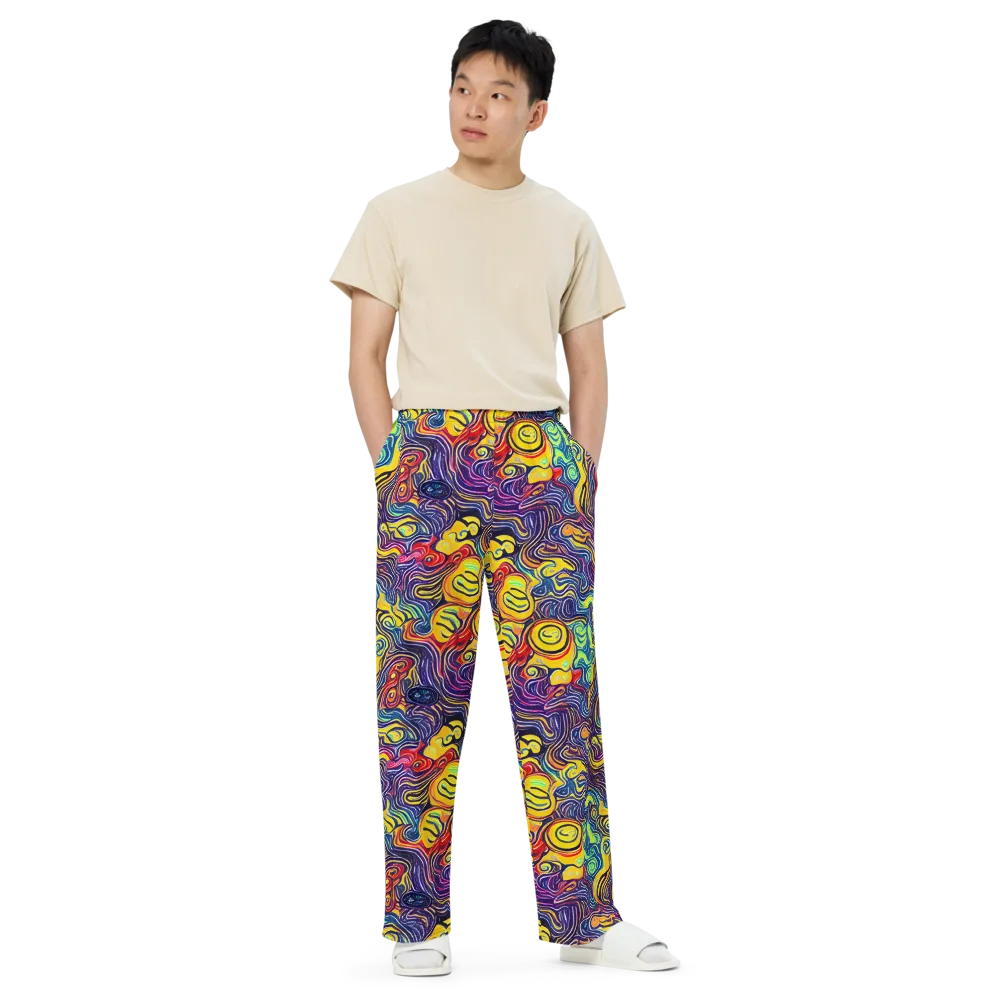 Indigo Frenzy on Wide-Leg Pants — Front