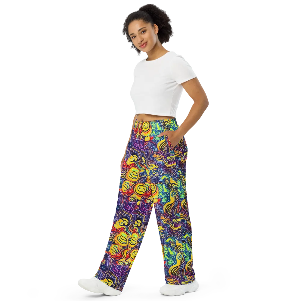 Indigo Frenzy on Wide-Leg Pants — Left Front
