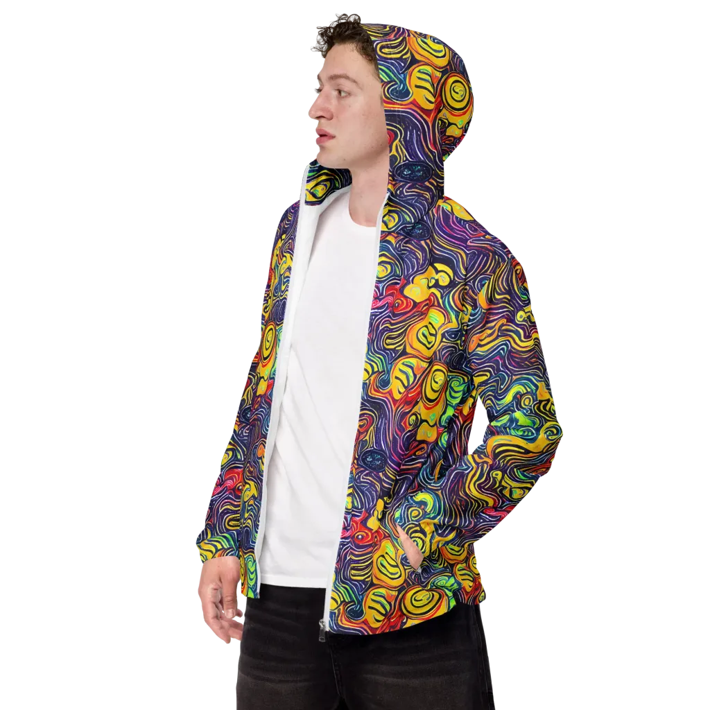 Indigo Frenzy on Men's Windbreaker — Left Front
