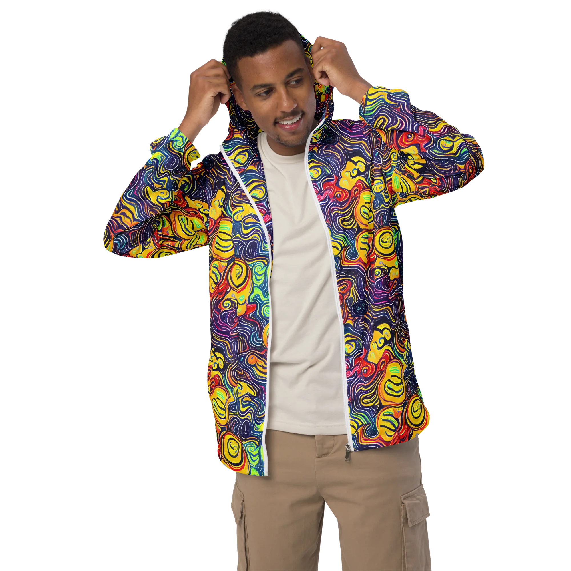 Indigo Frenzy on Men's Windbreaker — Front
