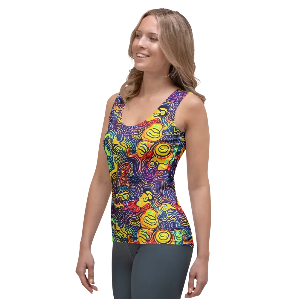 Indigo Frenzy on Women's Tank Top — Left Front