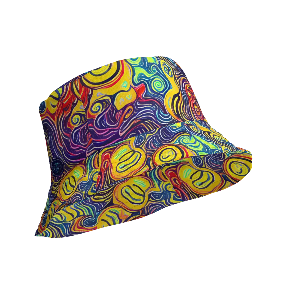 Indigo Frenzy on Reversible Bucket Hat — Product details Outside