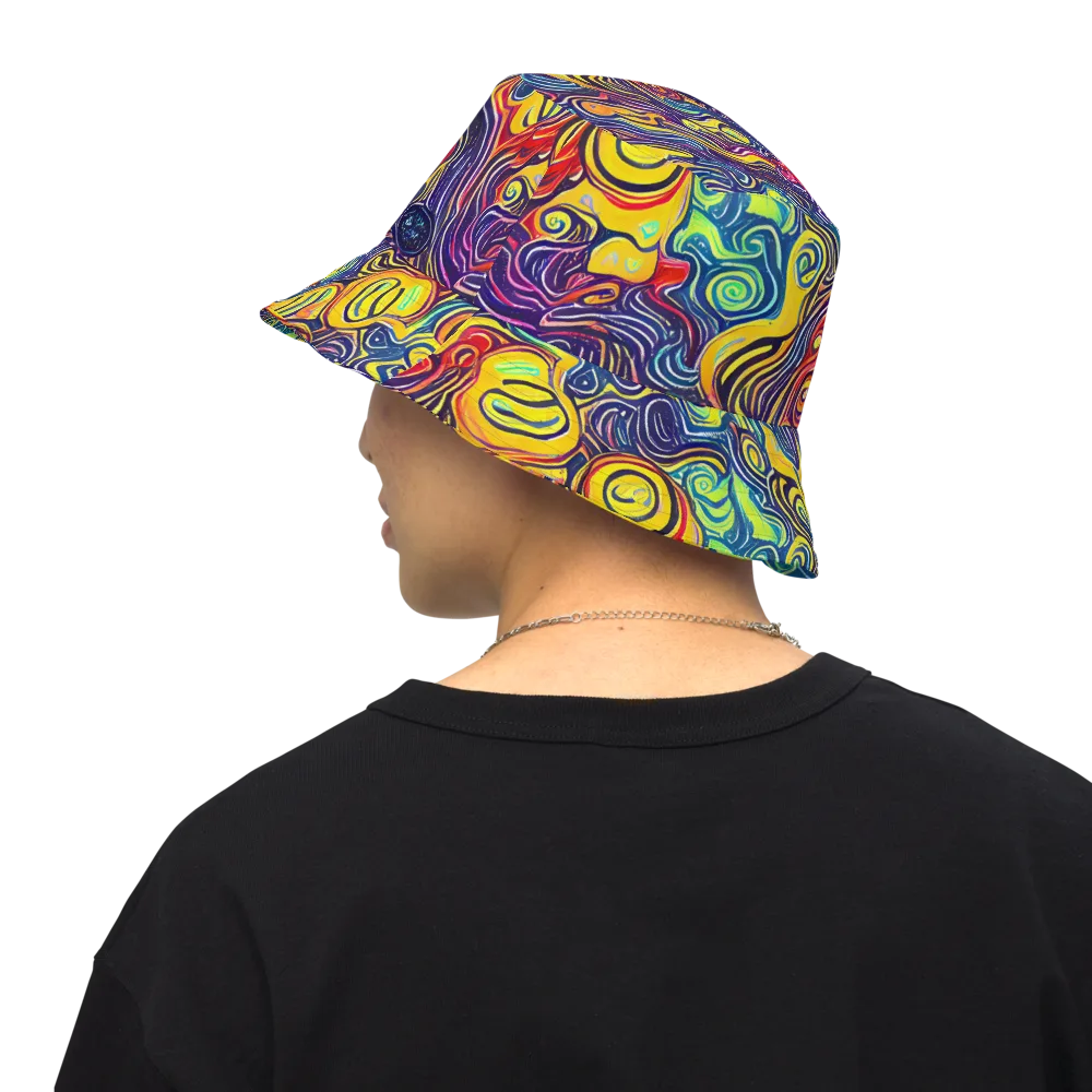 Indigo Frenzy on Reversible Bucket Hat — Back Inside