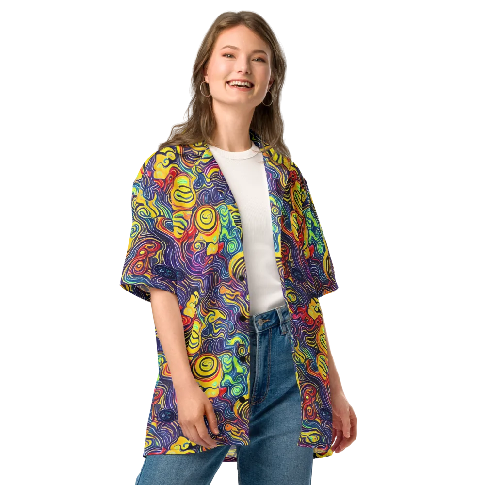 Indigo Frenzy on Button Shirt — Front