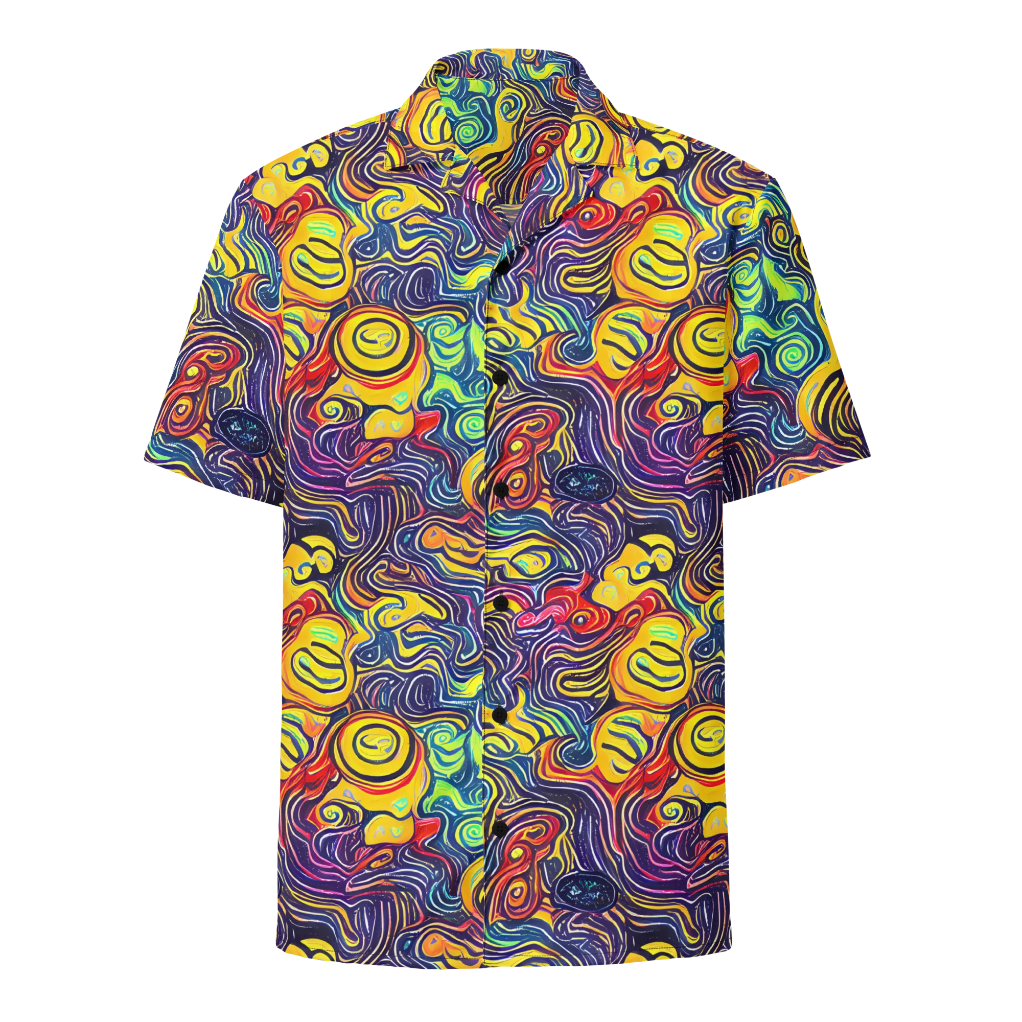 Indigo Frenzy on Button Shirt — Front