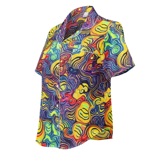 Indigo Frenzy on a Women's Short Sleeve Pajama Top