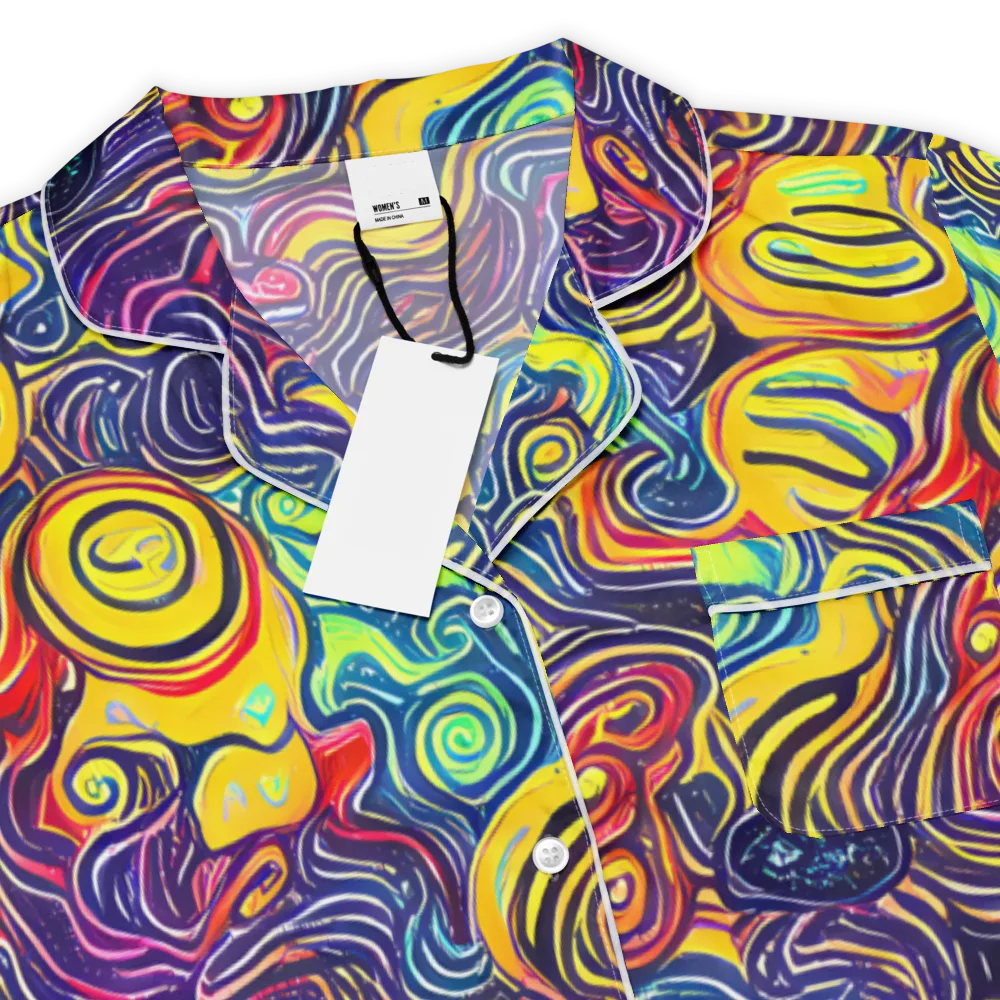 Indigo Frenzy on Women's Short Sleeve Pajama Top — Product details