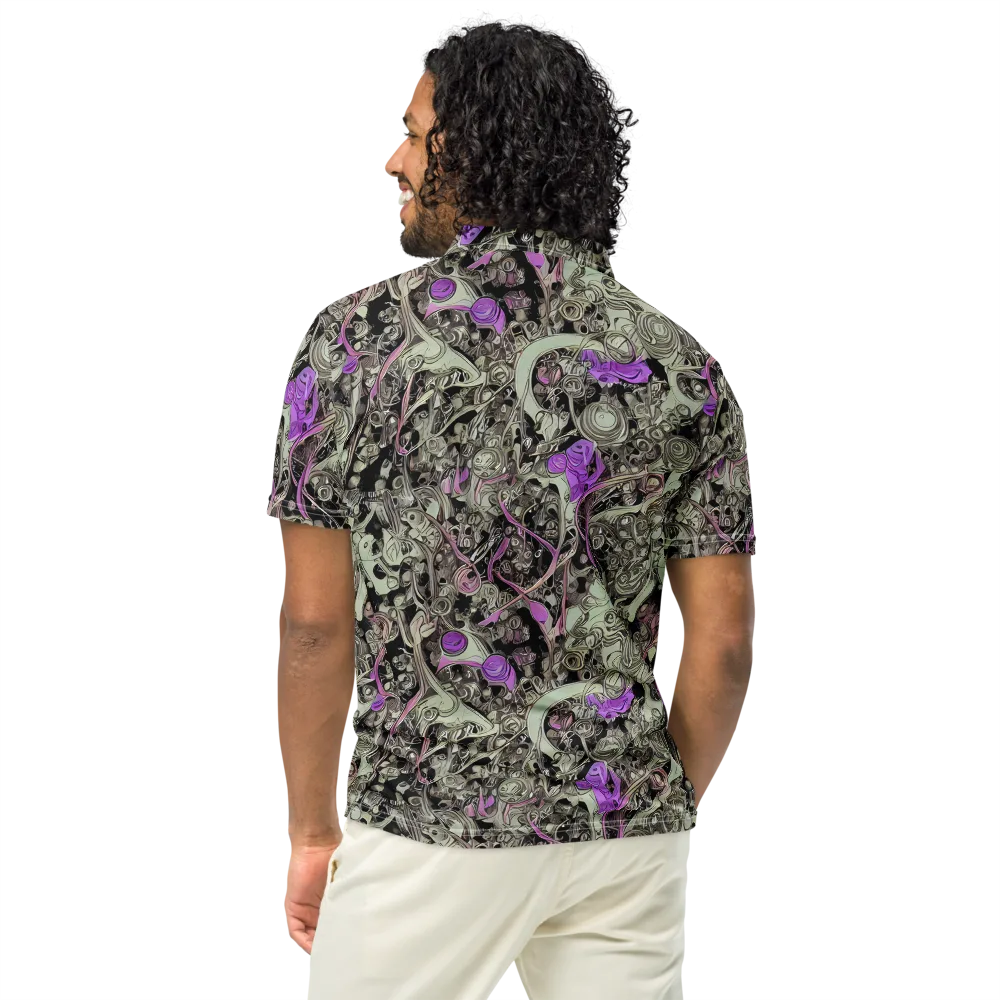 Molten Curiosity on Men's Slim Fit Polo Shirt — Back