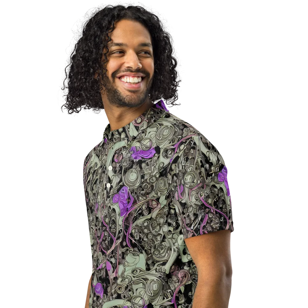 Molten Curiosity on Men's Slim Fit Polo Shirt — Left Front