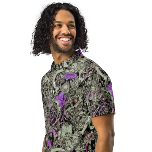 Molten Curiosity on a Men's Slim Fit Polo Shirt