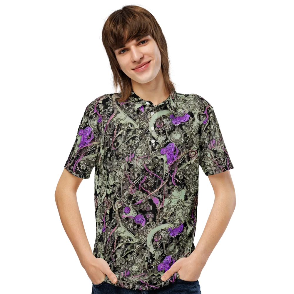 Molten Curiosity on Men's Slim Fit Polo Shirt — Front