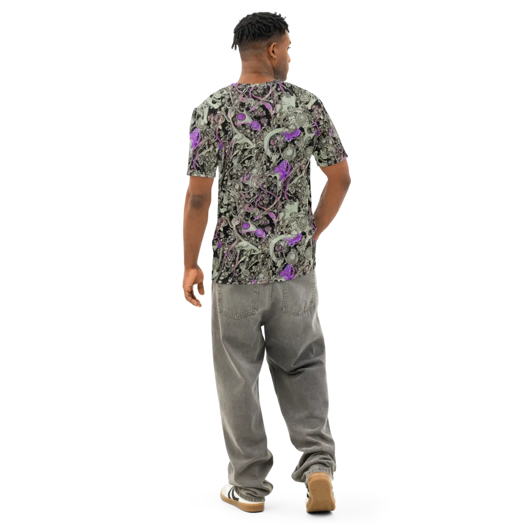 Molten Curiosity on Men's Cotton Crew Neck T-Shirt — Back