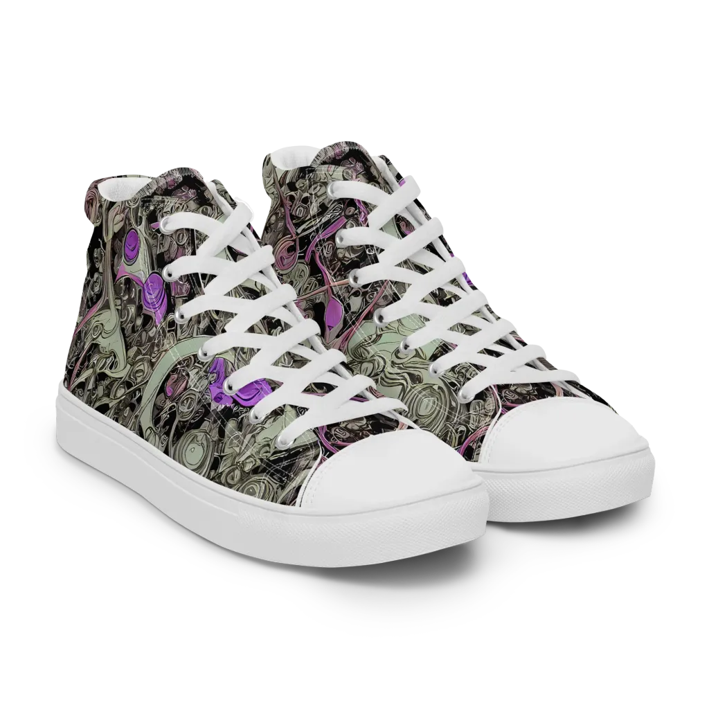 Molten Curiosity on Men's High Top Canvas Shoes — Right Front