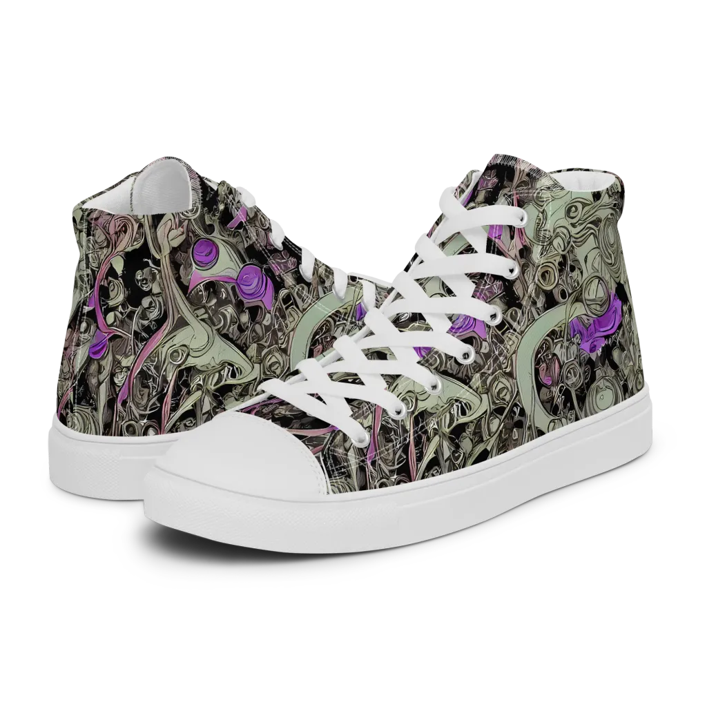 Molten Curiosity on Men's High Top Canvas Shoes — Left