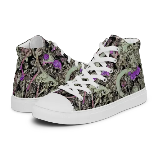 Molten Curiosity on a Men's High Top Canvas Shoes