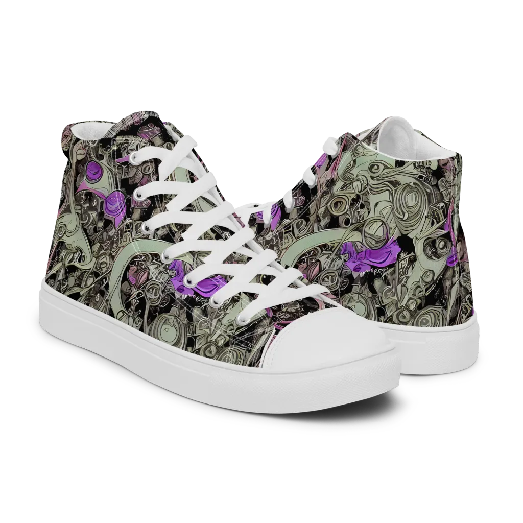 Molten Curiosity on Men's High Top Canvas Shoes — Right