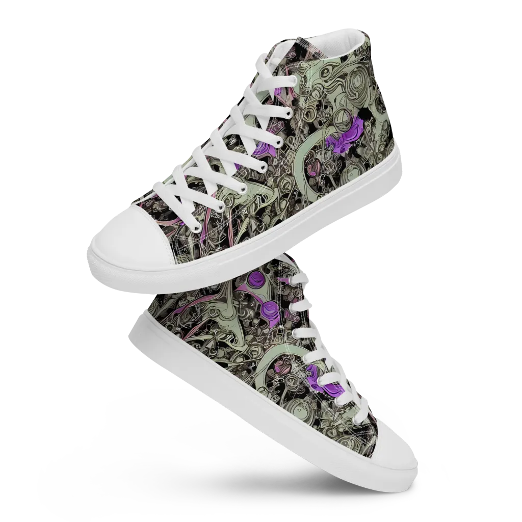 Molten Curiosity on Men's High Top Canvas Shoes — Front