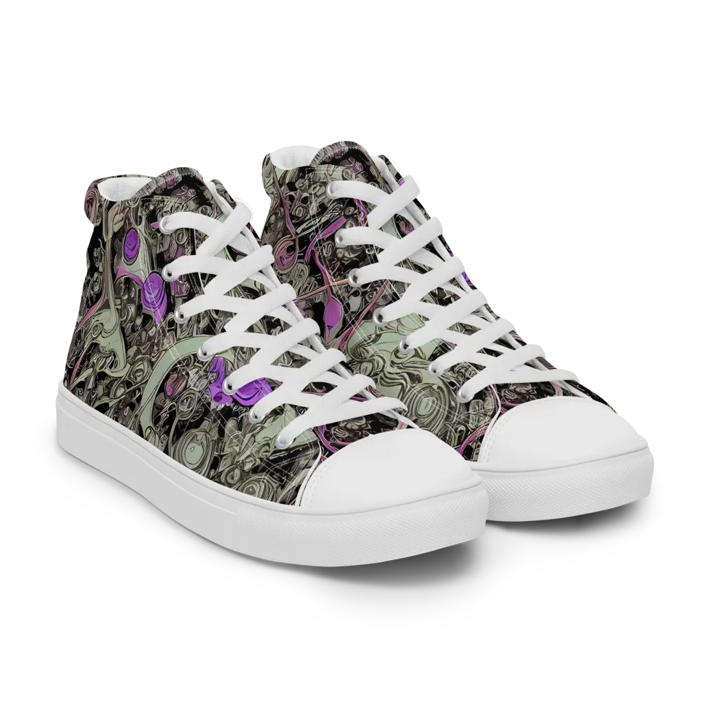 Molten Curiosity on Women's High Top Canvas Shoes — Right Front