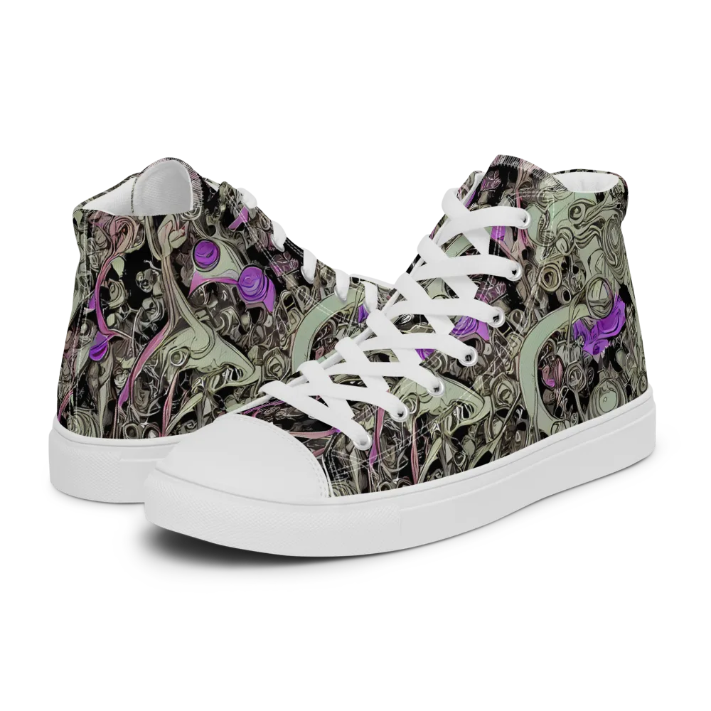 Molten Curiosity on Women's High Top Canvas Shoes — Left