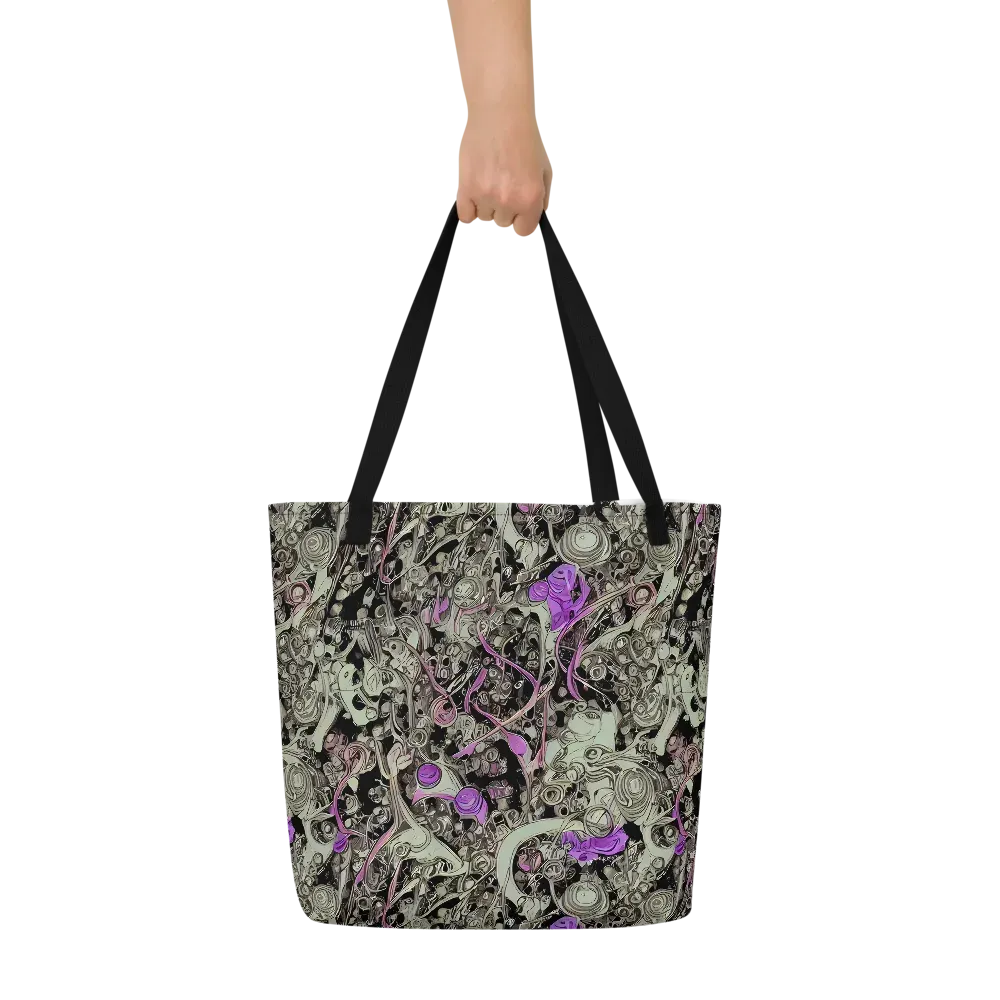 Molten Curiosity on Large Tote Bag W/ Pocket — Front