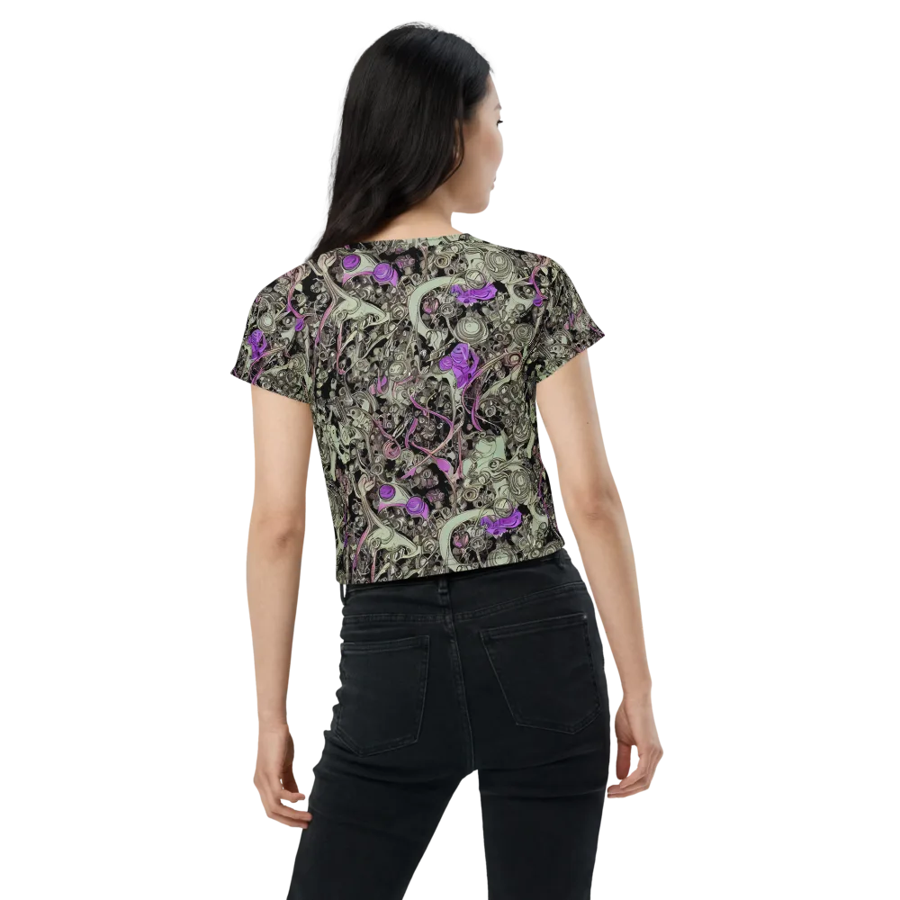 Molten Curiosity on Crop Tee — Back