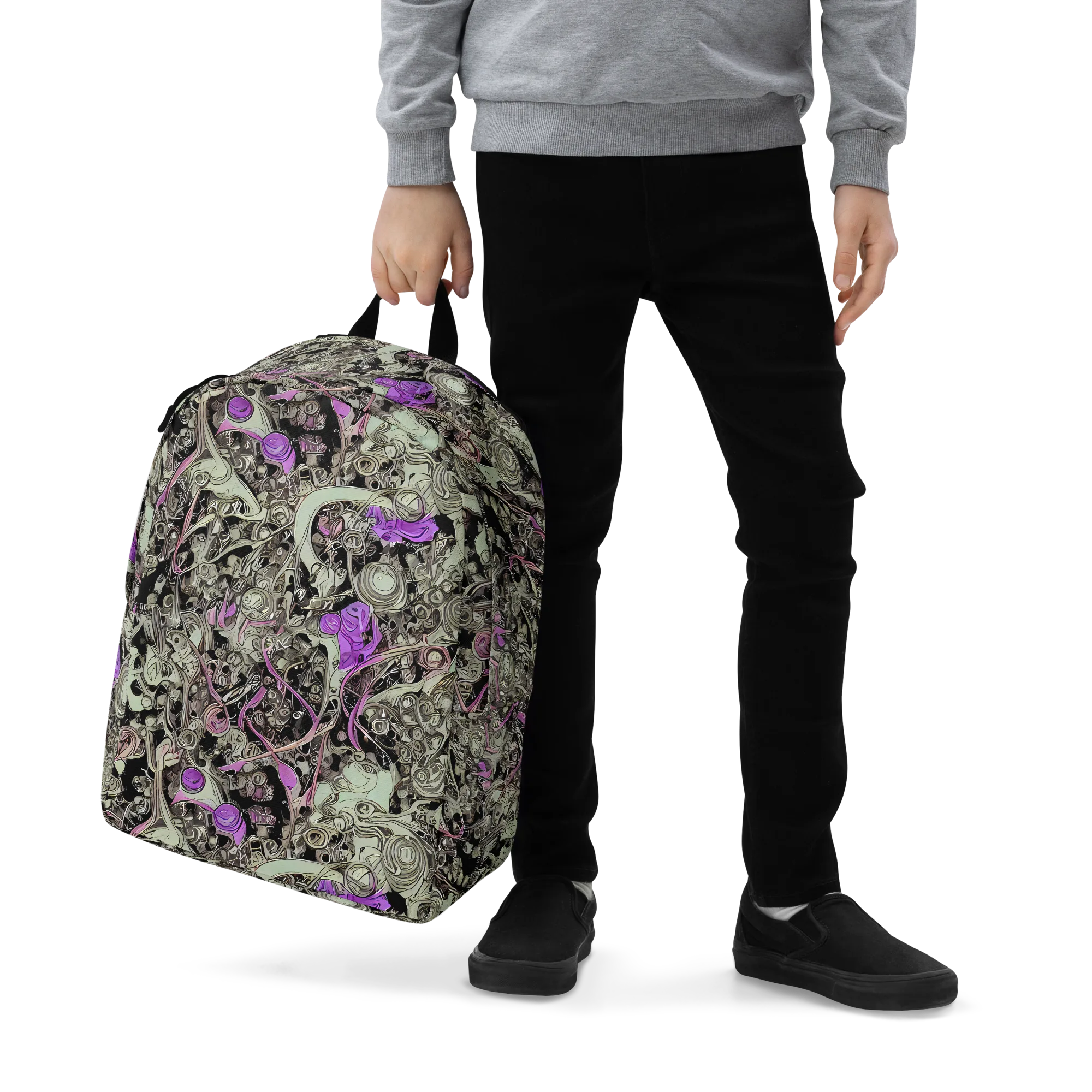Molten Curiosity on Minimalist Backpack — Zoomed-in