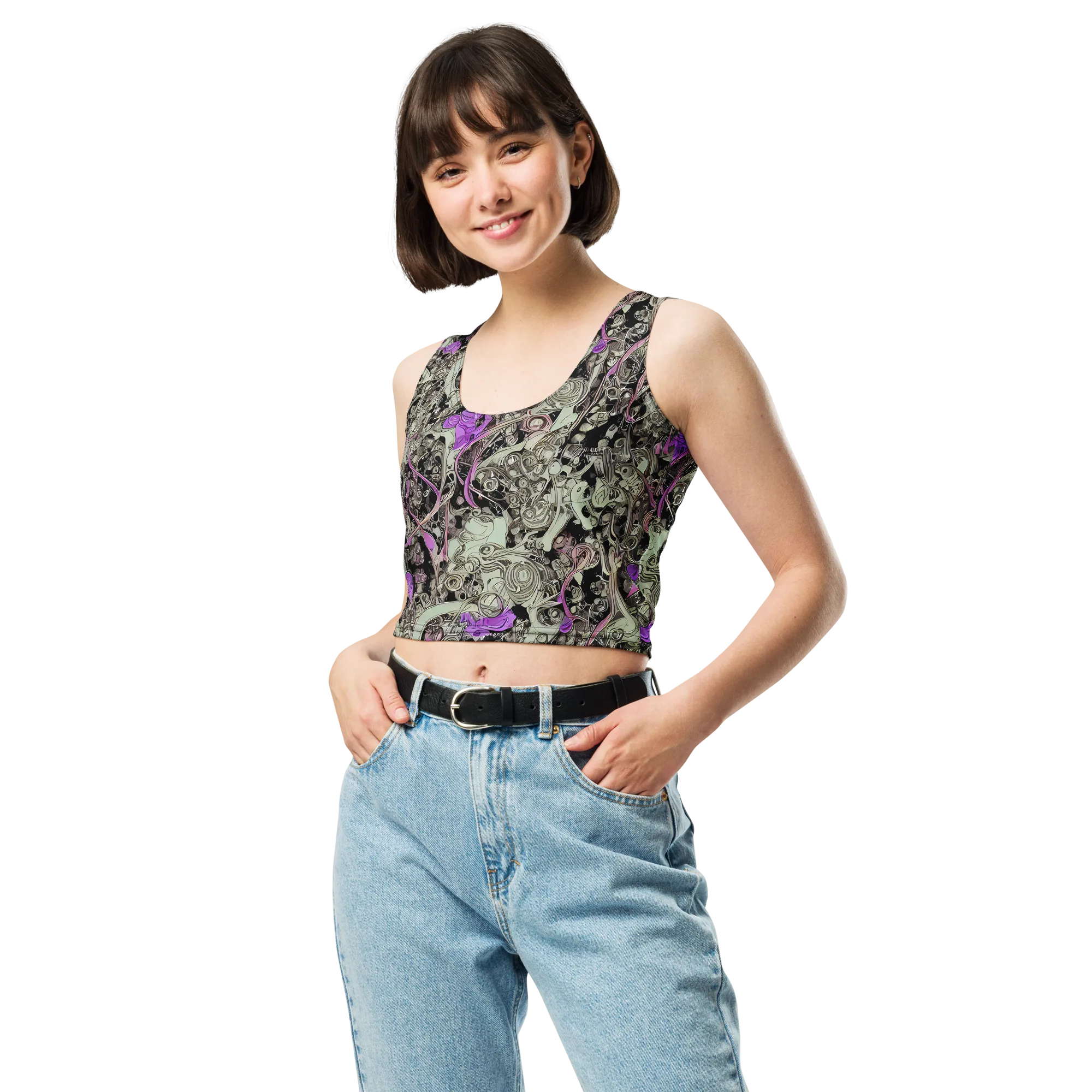 Molten Curiosity on Crop Top — Front