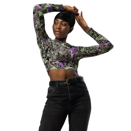 Molten Curiosity on a Long Sleeve Crop Top