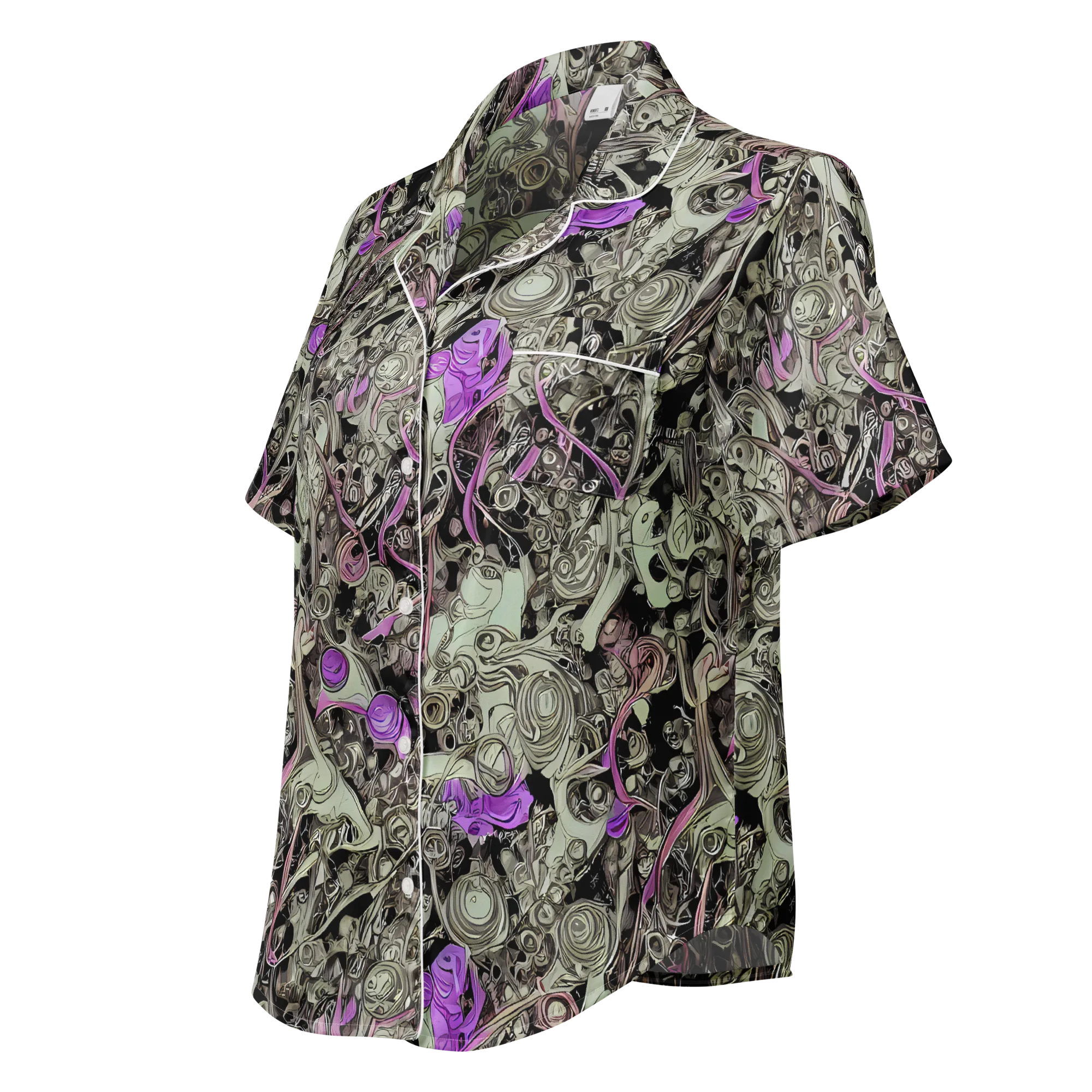 Molten Curiosity on Women's Short Sleeve Pajama Top — Left Front